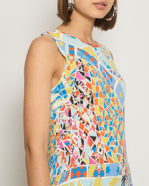 Emilio Pucci Multicolour Mosaic Print Midi Dress IT 46 (UK 14)