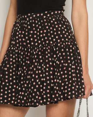 Saint Laurent Black Star Print Mini Skirt FR 36 (UK 8)