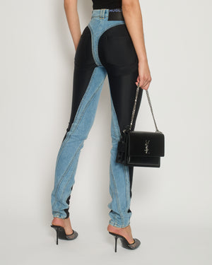 Mugler Blue Panelled High-Waist Jeans Size FR 34 (UK 6)