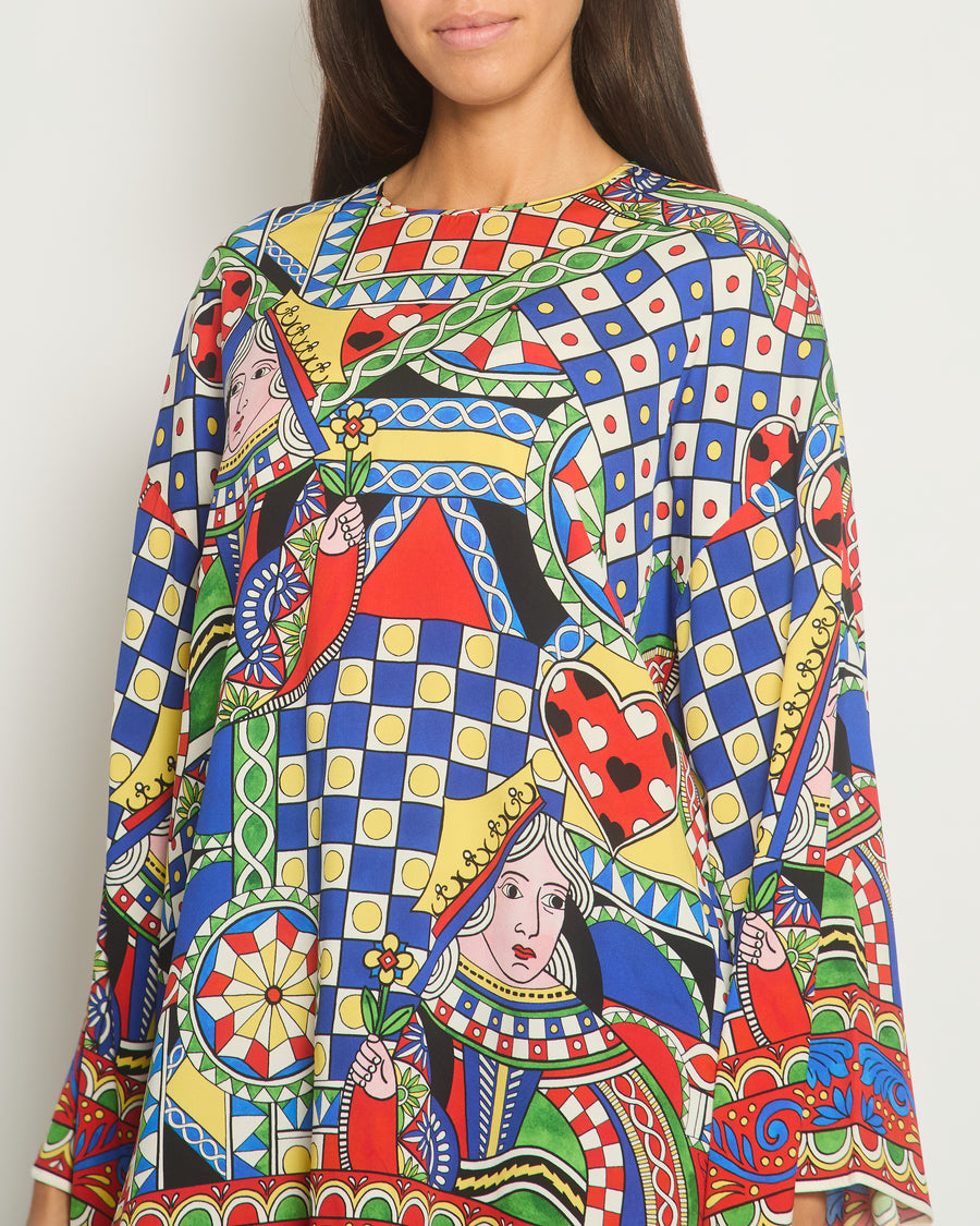 Dolce 
Gabbana Blue, Yellow and Red Carretto Print Tunic IT 46 (UK 14)