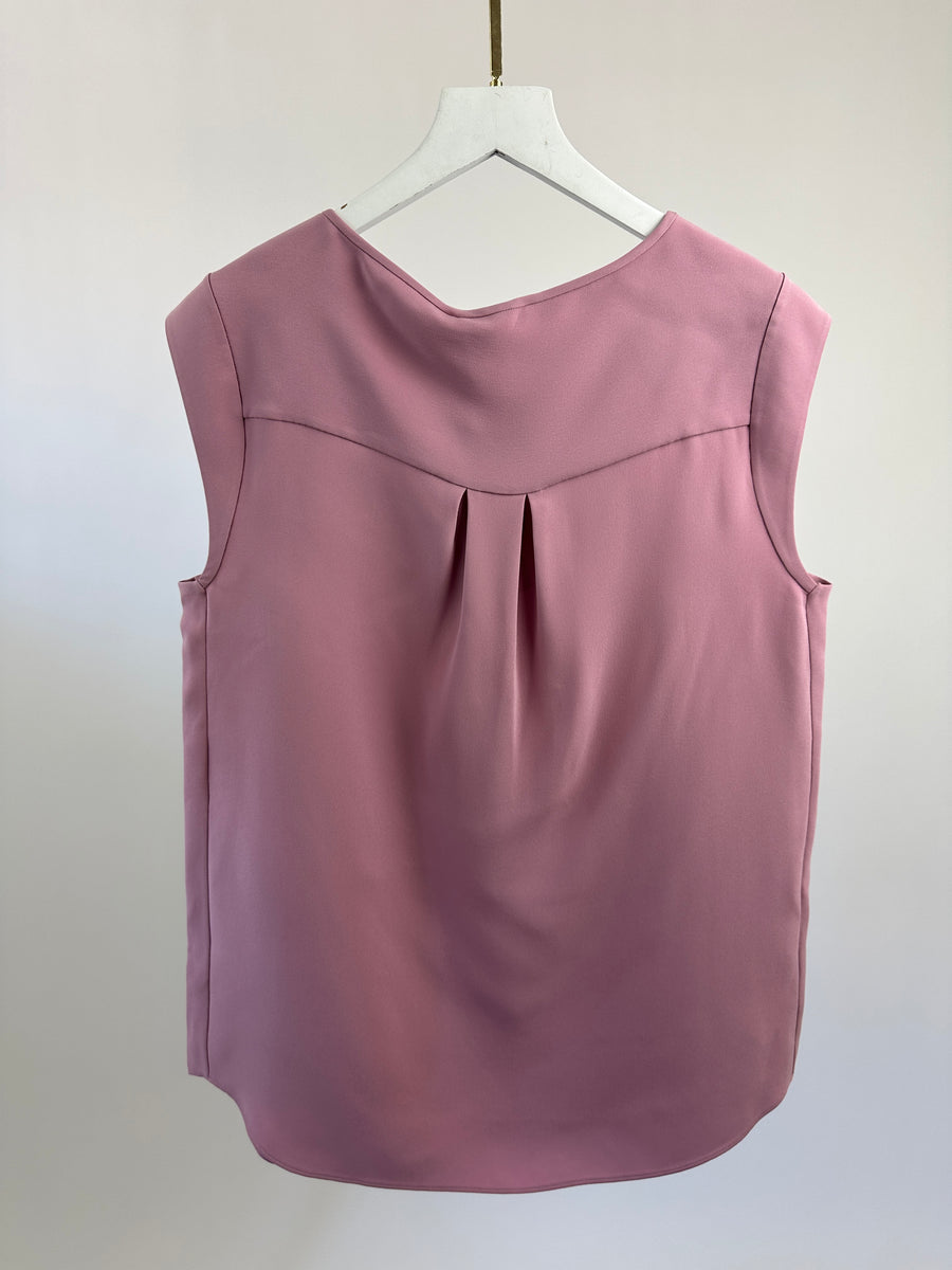 Loro Piana Light Purple Matt Sleeveless Silk Shirt