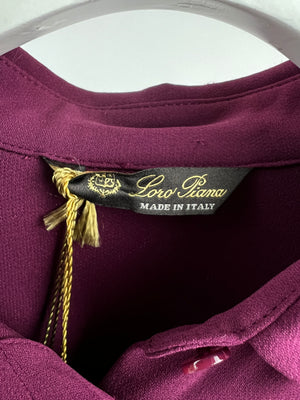 Loro Piana Burgundy Silk Tailored Shirt Size IT 44 ( UK 12)