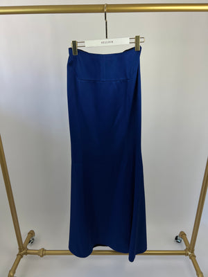 Roland Mouret Electric Blue Gown Long Dress with Vest Zip Top Size UK 8