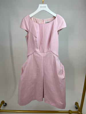 Chanel Pink Midi Sleeveless Dress with CC Detailing Size FR 40 (UK 12)