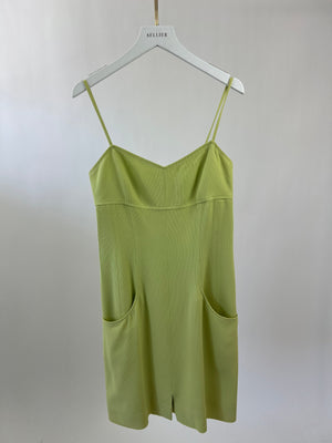 Chanel Vintage 97P Lime Green Mini Dress with Pocket Detail Size FR 38 (UK 10)