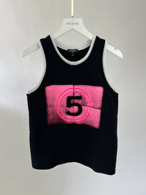 Chanel Black and Pink No5 Tank Top Size FR 34 (UK 6)