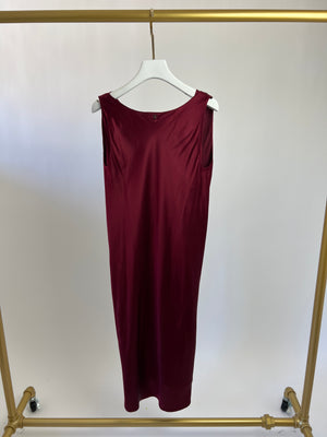 Chanel Vintage 98A Burgundy Silk Wrap Dress Size FR 38 ( UK 10)