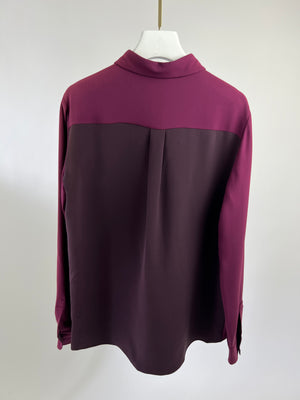 Loro Piana Burgundy Silk Tailored Shirt Size IT 44 ( UK 12)