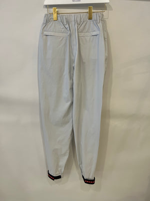 Prada Light Grey Active Nylon Pants with Logo Details Size S (UK 8)