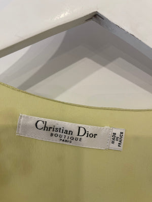 Christian Dior 2008 John Galliano Lime Mini Dress with Flower Embellished Details Size FR 36 (UK 8)