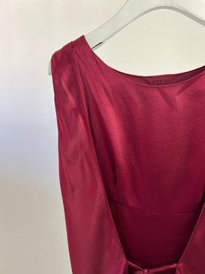 Chanel Vintage 98A Burgundy Silk Wrap Dress Size FR 38 ( UK 10)