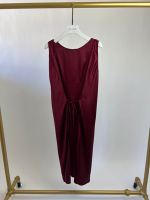 Chanel Vintage 98A Burgundy Silk Wrap Dress Size FR 38 ( UK 10)