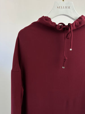 Loro Piana Burgundy Silk Drawstring Tunic Dress