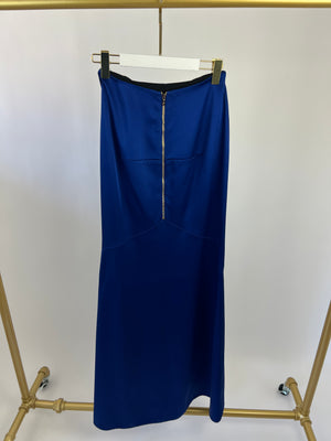 Roland Mouret Electric Blue Gown Long Dress with Vest Zip Top Size UK 8