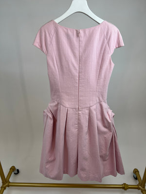 Chanel Pink Midi Sleeveless Dress with CC Detailing Size FR 40 (UK 12)