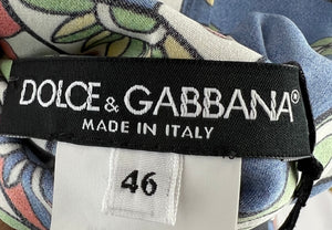 Dolce 
Gabbana Blue, Yellow and Red Carretto Print Tunic IT 46 (UK 14)