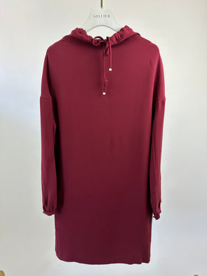 Loro Piana Burgundy Silk Drawstring Tunic Dress