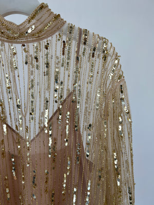 *CURRENT SEASON* Valentino Tulle Sequin Embroidered Long-Sleeve Blouse Size IT 44 (UK 12) RRP £4200