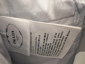 Prada Light Grey Active Nylon Pants with Logo Details Size S (UK 8)