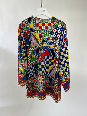 Dolce 
Gabbana Blue, Yellow and Red Carretto Print Tunic IT 46 (UK 14)