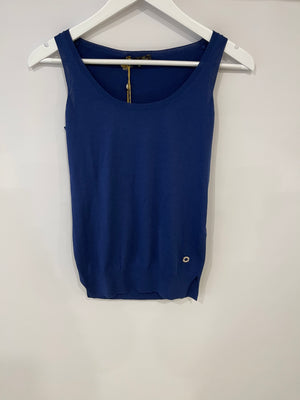 Loro Piana Silk Electric Blue Tank Top Size IT 38 (UK 6) RRP - £405