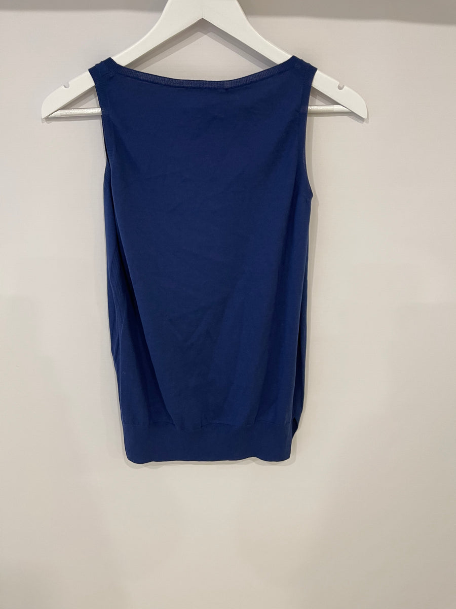 Loro Piana Silk Electric Blue Tank Top Size IT 38 (UK 6) RRP - £405