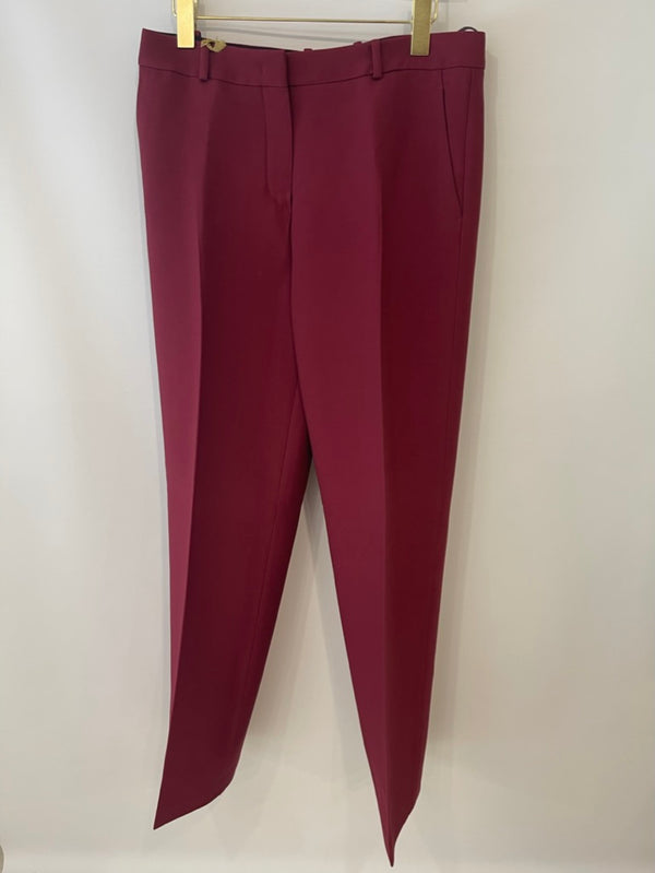 Loro Piana Raspberry Pink Wool Wide Leg Trousers Size IT 44 (UK 12)