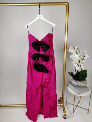 Carmen March Fucsia with Bows Sleeveless Dress Size 40 (UK12)