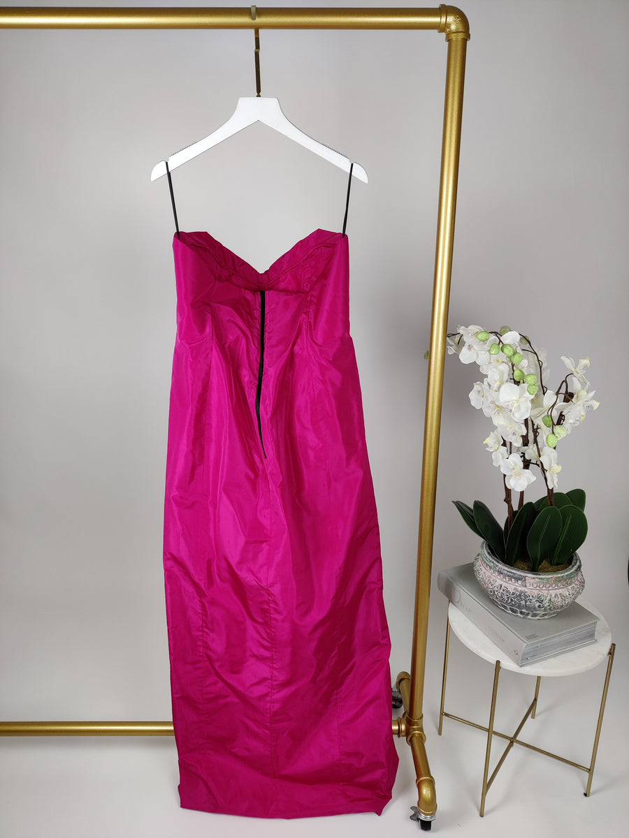 Carmen March Fucsia with Bows Sleeveless Dress Size 40 (UK12)