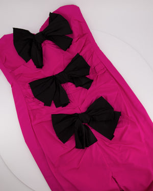 Carmen March Fucsia with Bows Sleeveless Dress Size 40 (UK12)