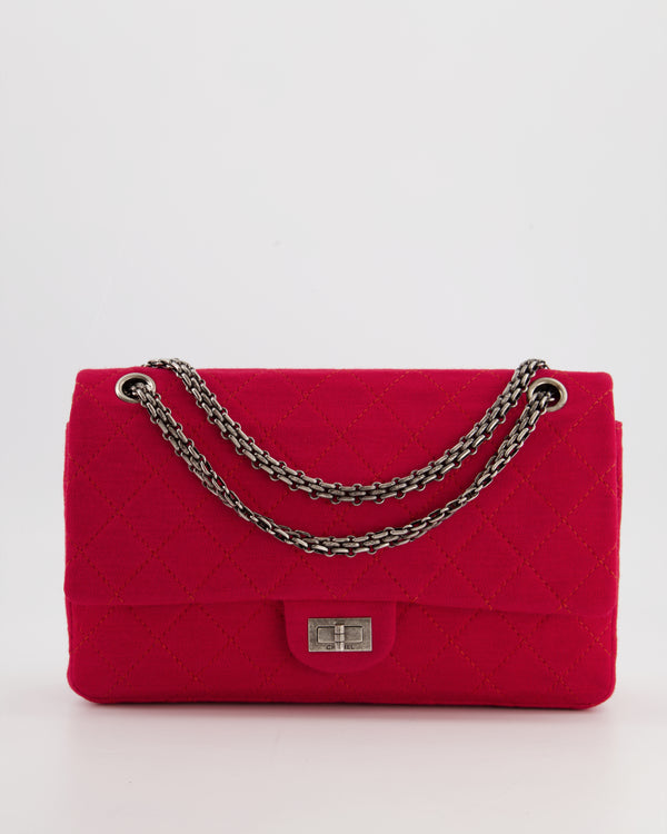 *FIRE PRICE* Chanel Red Medium Reissue 2.55 Double Flap Bag in Quilted Fabric with Ruthenium Hardware RRP - £8,530