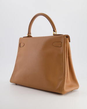 Hermès Vintage Kelly Bag 32cm in Gold Courchevel Leather with Gold Hardware