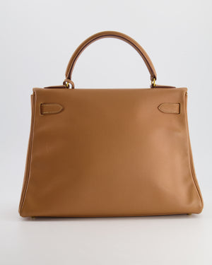 Hermès Vintage Kelly Bag 32cm in Gold Courchevel Leather with Gold Hardware