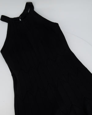 Carolina Herrera Black Ribbed Midi Dress Size XS (UK 6)