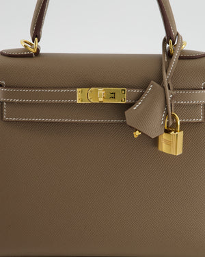 *HOLY GRAIL* Hermès Kelly 25cm Replica Jewelry
 in Etoupe Epsom Leather and Gold Hardware