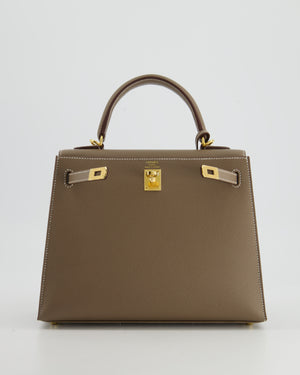 *HOLY GRAIL* Hermès Kelly 25cm Replica Jewelry
 in Etoupe Epsom Leather and Gold Hardware