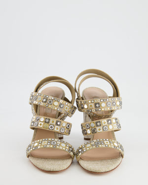 Casadei Silver Gem Embellished Heels Size EU 40.5