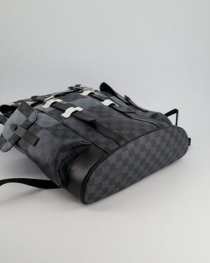 *Limited Edition* Louis Vuitton Christopher Backpack Bag in Black and White Damier Canvas with Silver Hardware