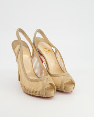 Christian Louboutin Beige Fishnet High Heel Size EU 38