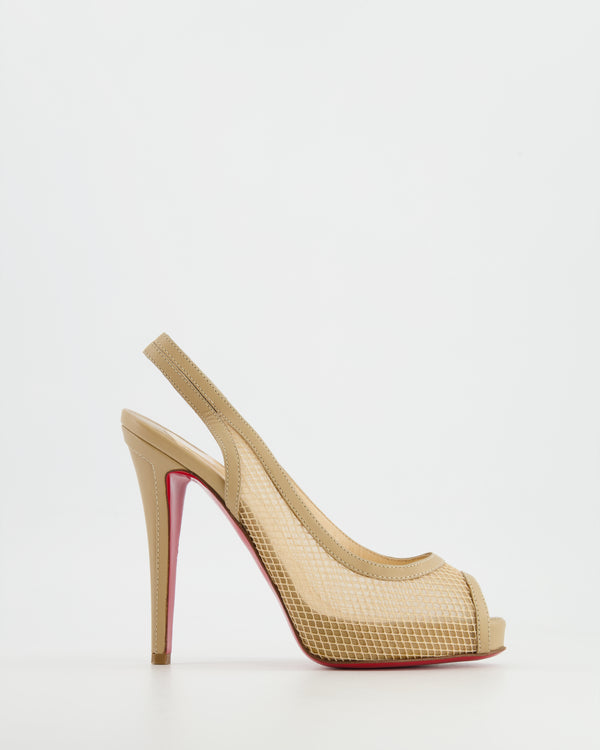 Christian Louboutin Beige Fishnet High Heel Size EU 38