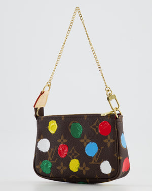 *HOT* Louis Vuitton X Yayoi Kusama Mini Pochette Bag in Monogram Canvas