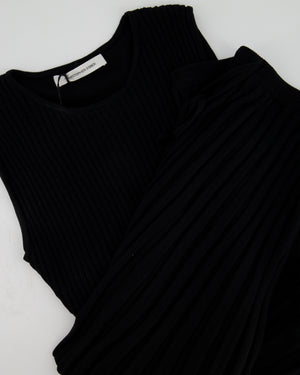 Christopher Esber Black Ribbed Skirt and Crop Top with Detail Size XS (UK 6)