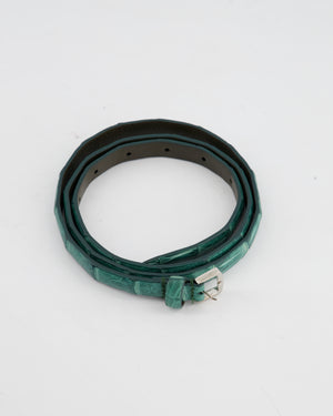 Loro Piana Emerald Green Croc Belt Size 90cm