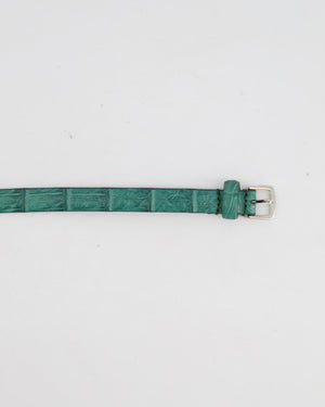 Loro Piana Emerald Green Croc Belt Size 90cm