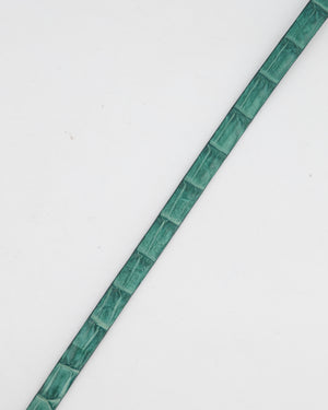 Loro Piana Emerald Green Croc Belt Size 90cm