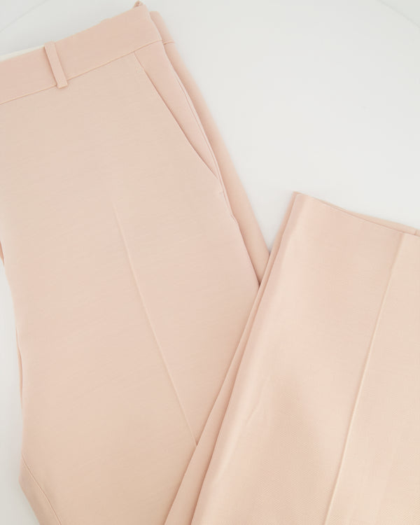 Loro Piana Dusty Pink Wool Wide Leg Trousers Size IT 46 (UK 14)