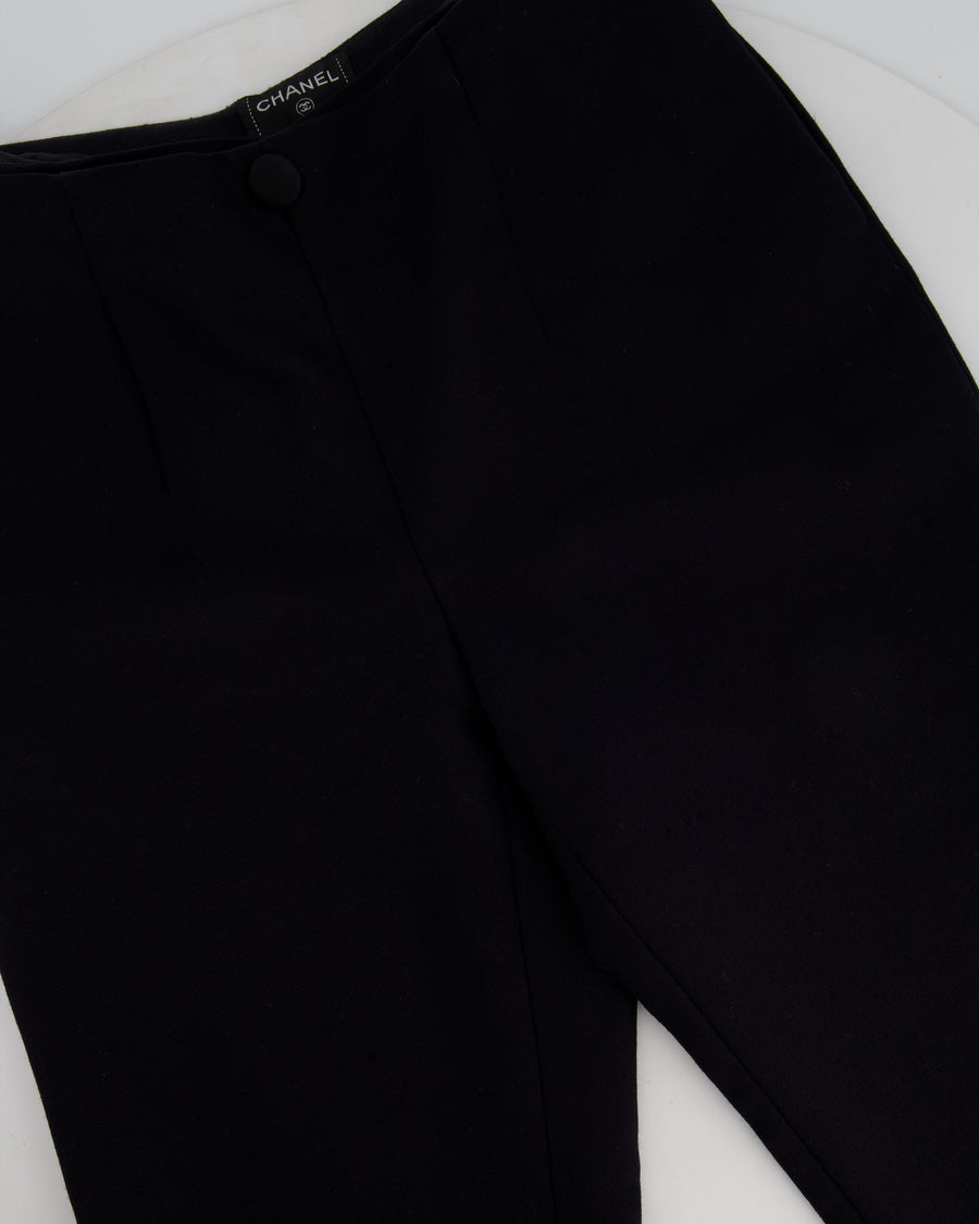 Chanel Navy Pleated Button Down Wool Trouser FR 40 (UK 12)