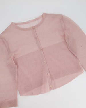 Alaïa Pink Silk Cardigan Size FR 38 (UK 10)