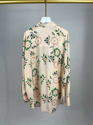 Ermanno Scervino Floral Silk Shirt with Lace IT 38 (UK 6)