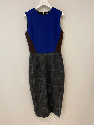 Victoria Beckham Colour Block Silk Sleeveless Midi Dress Size FR 40 (UK 8)